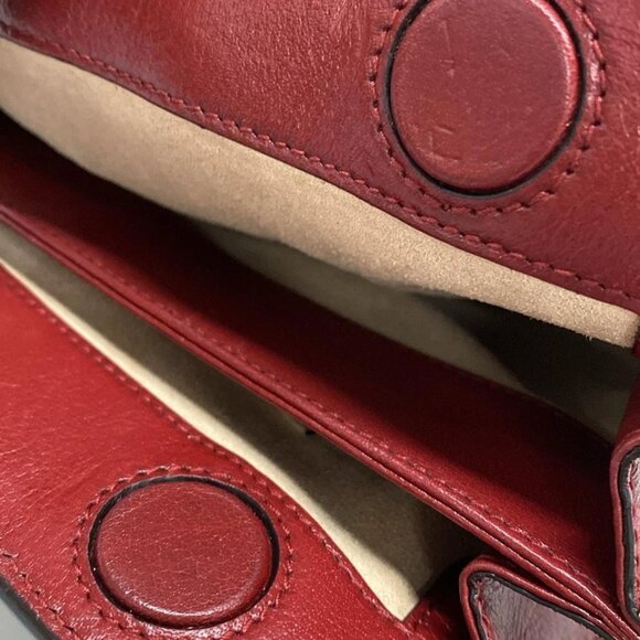 GUCCI Ophidia GG Small Shoulder Bag Navy Red Suede Leather - 645-082325 - Picture 10 of 14